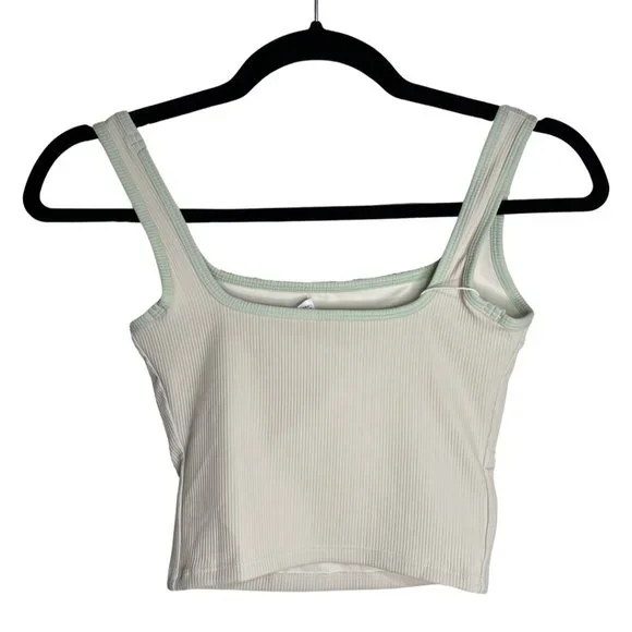 NWT HALARA Ribbed Knit Color Block Backless Cropped Yoga Tank Top - Picture 10 of 12